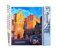 Figured'Art Peinture par Numéro Adulte Rue Edinburgh - Activité Manuelle Kit de Loisir Créatif DIY Numéro d'Art Complet - 40x50cm sans châssis en bois