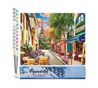 Figured'Art Peinture par Numéro Adulte Ruelle à paris - Activité Manuelle Kit de Loisir Créatif DIY Numéro d'Art Complet - 40x50cm sans châssis en bois