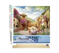 Figured'Art Peinture par Numéro Adulte Table mise pour le Petit Déjeuner - Activité Manuelle Kit de Loisir Créatif DIY Numéro d'Art Complet - 40x50cm avec châssis en bois à monter