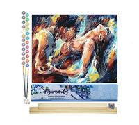 Figured'Art Peinture par Numéro Adulte Tentation - Activité Manuelle Kit de Loisir Créatif DIY Numéro d'Art Complet - 40x50cm avec châssis en bois à monter