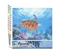 Figured'Art Peinture par Numéro Adulte Tortue en ballade - Activité Manuelle Kit de Loisir Créatif DIY Numéro d'Art Complet - 40x50cm sans châssis en bois
