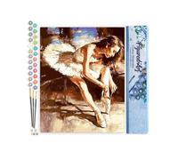 Figured'Art Peinture par Numéro Adulte Une Ballerine se prépare - Kit de Loisir Créatif DIY Numéro d'Art - 40x50cm sans châssis