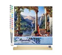 Figured'Art Peinture par Numéro Adulte Une Déesse au Bord de l'eau - Activité Manuelle Kit de Loisir Créatif DIY Numéro d'Art Complet - 40x50cm avec châssis en bois à monter