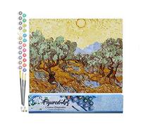 Figured'Art Peinture par Numéro Adulte Van Gogh St Remy Oliviers - Activité Manuelle Kit de Loisir Créatif DIY Numéro d'Art Complet - 40x50cm sans châssis en bois