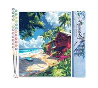 Figured'Art Peinture par Numéro Adulte Village de surf - Activité Manuelle Kit de Loisir Créatif DIY Numéro d'Art Complet - 40x50cm sans châssis en bois