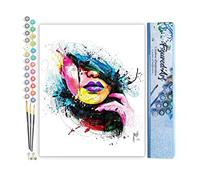 Figured'Art Peinture par Numéro Adulte Visage de Femme - Activité Manuelle Kit de Loisir Créatif DIY Numéro d'Art Complet - 40x50cm sans châssis en bois
