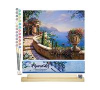 Figured'Art Peinture par Numéro Adulte Vue sur Le Lac - Activité Manuelle Kit de Loisir Créatif DIY Numéro d'Art Complet - 40x50cm avec châssis en bois à monter