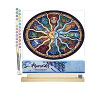 Figured'Art Peinture par Numéro Adulte Zodiaque - Activité Manuelle Kit de Loisir Créatif DIY Numéro d'Art Complet - 40x50cm avec châssis en bois à monter