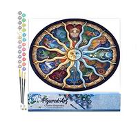 Figured'Art Peinture par Numéro Adulte Zodiaque - Activité Manuelle Kit de Loisir Créatif DIY Numéro d'Art Complet - 40x50cm sans châssis en bois
