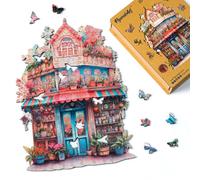 Figured'Art Puzzle en Bois Adulte et Enfant 200 pièces - Fleuriste Fantaisiste - Design Original 22,4x32 cm Forme Unique avec Coffret en Bois Premium, Parfait pour Offrir en Cadeau