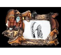 Figuren Shop GmbH Cadre photo Western avec chevaux et indiens | Cowboy Wilder West Décoration Rider Rodéo
