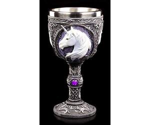 Figuren Shop GmbH Calice avec Licorne Mauve - Licorne Élixir Fantasie Verre de Vin