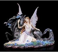 Figuren Shop GmbH Elfes Fantasy-Figur - Elanor avec Licorne Fée, Ange, Ailes pour Encastrer, B 32 CM