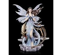 Figuren shop gmbh Elfes Fantasy-Figur - Mira avec Dragon Squelette Fée, Ange, Figurine de Déco, Décoder L'Article, Sculpture, Statue, Hauteur 27 CM