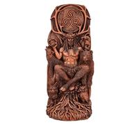 Figuren Shop GmbH Figurine décorative Cernunnos - Sculpture du dieu celtique en polyrésine peinte à la main - Statue mystique - 23 cm de hauteur