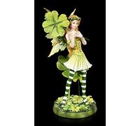 Figuren shop gmbh Figurine Elfes - Tanja avec Vierblättrigen Feuille de Trèfle Sculpture, Statue, Fée, Figurine de Déco, Décoder L'Article, Hauteur 19 CM