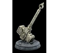 Figuren Shop GmbH Thor Hammer Marteau Mjölnir Wikinger-Gott, Nordique Donner-Gott, Figurine de Déco, Décoder l'article, Hauteur 28 CM