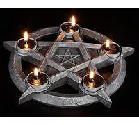 Figuren Shop Pentacle Porte-Bougies Für 5 Bougies Gothique Sorcières Magie Altar Déco