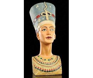 Figuren Shop - Statue Nefertiti Buste Grand 49,5 cm - Égypte Déco Marron