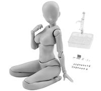 Figures d'action du corps humain, 13 cm / 5,1 pouces en PVC légers en PVC Modèles de figurines avec support et accessoires de piédestal, dessin mannequin pour les artistes, peinture (femme)