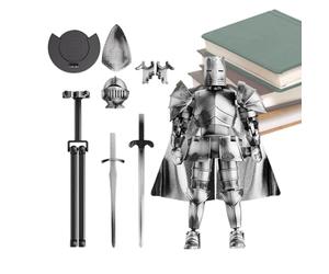Figures d'action médiévale, figure d'action multi-articulation,Figure de chevalier médiéval du robot complet | Figurine mobile de statues flexibles avec une tête de rotation à 360 degrés pour table à