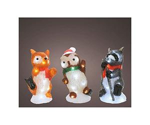 FIGURES D'ANIMAUX ACRYLIQUES LED POUR EXTÉRIEUR 13X10X24CM 20 LEDS MODÈLES DIFFÉRENTS