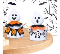 Figures de fantômes d'Halloween - Geistzwerg, figure décorative | 2 morceaux de figures fantômes drôles comme décorations de table, des personnages collecteurs doux d'Halloween pour la cheminée du reb