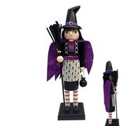 Figures de Nuckcracker d'Halloween - Bois de 14 pouces, chat noir d'horreur, figure de bureau pour les sorcières avec un design détaillé | Ornement décoratif utilise des adolescents pour les
