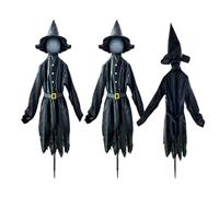 Figures de sorcières d'halloween - allumez Mains en Tenant Mains, Accessoires extérieurs du Visage Brillant | Décoration effrayante de 59 Pouces avec enjeux pour Haunted Pathway Porch Yard