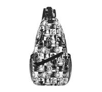 Figures D'Échecs Sur Un Damier Unisexe Sac À Bandoulière Avec Poches Multiples Sacs À Dos Porté Travers Petit Sac De Poitrine Pour Usage Quotidien Loisirs Business Voyage