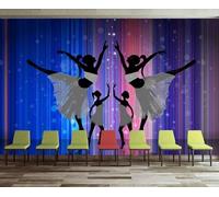 Figures Géométriques Multicolores Dance Art Papier Peint 3D Installation Facile Intissé Tapisserie Bureau Salon Canapé Chambre Décoration Murale-300cm×210cm