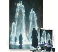 Figures spectrales dans Un Puzzle de 1000 pièces pour Adolescents, développement de la mémoire, Jeu d'intérieur, découpe Fine, Père Noël, vœux 38x26cm