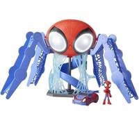 Marvel Spidey And His Amazing Friends, Quartier Général De Spidey Avec Une Figurine De Spiderman Et Véhicule