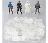 FIGURESLAB Star Was Black Series Lot de 100 supports de figurines d'action de 15,2 cm avec cheville, supports transparents de 1/12 pour figurines de jouets, accessoires de base de rangement