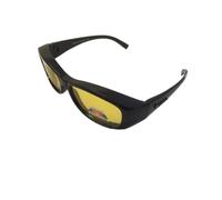 Figuretta Sur-lunettes de nuit en noir avec verres jaunes de la publicité TV Protection Optique Style Lunettes teintées Protection solaire Eté Soleil Vacances Style Solaire
