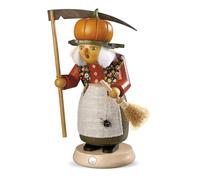 Figurine À Fumée Grand Halloween Sorcière Avec Citrouille (LxH): 14x25cm NEUF