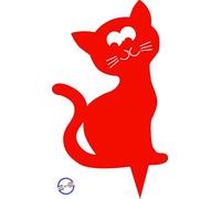 Figurine à piquer Chat 24x16 cm - Rouge - Made in France