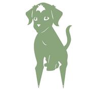 Figurine à piquer en forme de chiot - 20x36,5cm - vert pâle