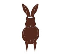 Figurine à piquer en forme de lapin - 17x43,5cm - fer vieilli