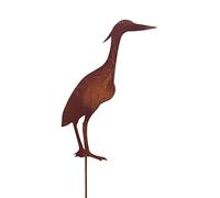 Figurine à piquer Vosteen - Décoration de jardin en forme de héron cendré - En métal à effet rouillé - 90 cm