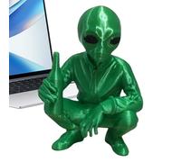 Figurine Alien - Objet de collection d'un voyageur spatial - Pièce de décoration cosmique - Sculpture de jardin d'un visiteur OVNI - Statue décorative avec thème de science-fiction - Ornement