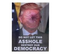 Figurine amusante en bois - Caricature du président Trump - Sculpture en bois satirique créative - Décoration humoristique pour bureau - Cadeau original - Accessoire de protestation amusant pour les