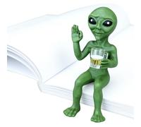 Figurine Amusante,Petite Statue Alien en Résine Buvant de la Bière | Figurines D'Art Décorations De Bureau 15 cm - Pour Salon Chambre À Coucher Bureau Étagère Table De Fenêtre Jardin Extérieur