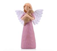 Figurine ange de l'amitié tenant un chien - Un souvenir commémoratif peint à la main pour la perte d'un animal de compagnie, cadeau de condoléances attentionné pour les amoureux des chiens, hommage
