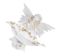 Figurine Ange en Résine, Plateau Bijoux Décoratif Blanc pour Rangement | Décoration de Table Délicate, Stockage Bagues et Boucles D’oreilles, Style Floral Romantique