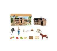 Figurine animale - COLLECTA - 3384246 - Coffret cadeau - Cavalière, cheval et écurie - Dès 3 ans