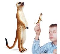 Figurine Animale du désert : Sculpture compacte de la Faune, Petite créature juvénile, réplique de mangoustes, Jeu de Jouets durables pour, Collection Jungle Zoo Farm Animals