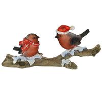 Figurine animale oiseaux sur tronc d'arbre 10 x 23 x 8 cm - Statue d'automne - Décoration d'hiver - Couronne de l'Avent - Accessoires - Couronne de l'Avent - Figurine d'oiseau - Statue d'oiseau -