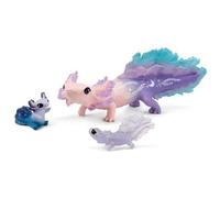 Figurine Animaux Marins - Coffret avec Salamandre Axolotl - Assortiment de 3 Jouets Schleich avec Maman et Bébé Axolotl - À offrir