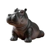 Figurine Apaisante En Plastique Artisanale Méditant Un Hippopotame Maladroit Décorations D'étagère De Bureau Pour Les Amateurs De Méditation Ornement De Bureau À Domicile Méditations Miniatures
